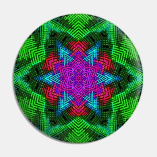 Weave Mandala Pink Blue and Green Pin