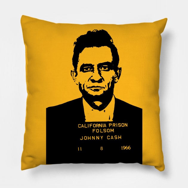 Johnny Cash Mugshot Pillow by ölümprints