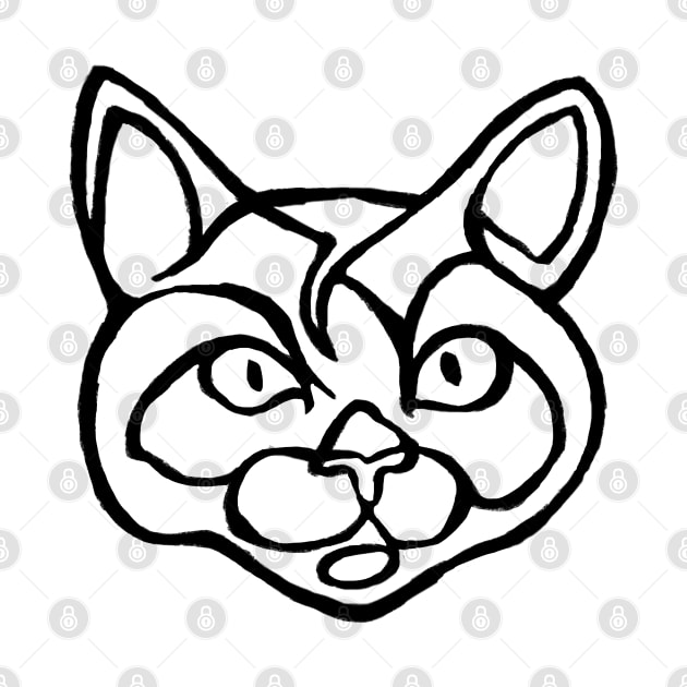 Line Drawing Cat Face Cat Line by badlydrawnbabe