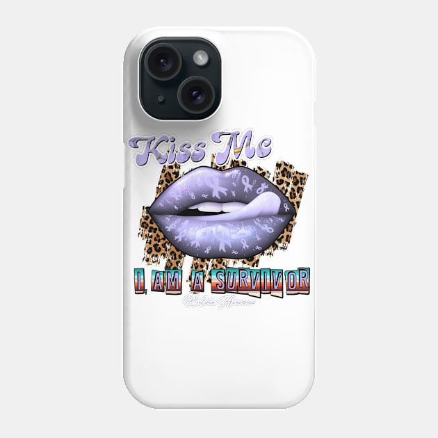 Bulimia Awareness Ribbon Lips Kiss Me I am A Survivor Supporting GIft for Fighter Phone Case by JerryCompton5879