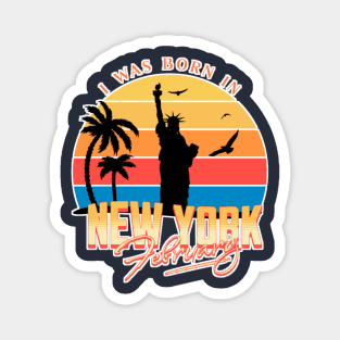 February was born in new york retro Magnet