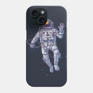 Waving Astronaut in Outerspace Phone Case