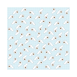 Funny Toilet Paper Pattern on Blue Background T-Shirt