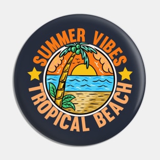 Summer vibes tropical beach Pin