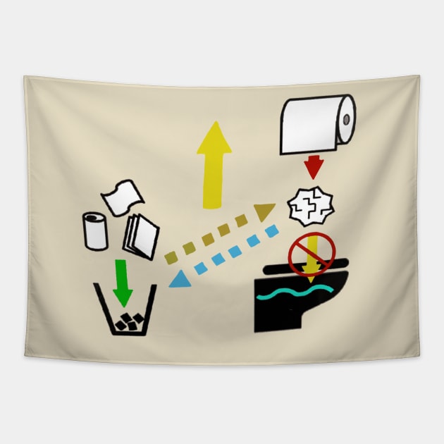 Toilet Instructions Tapestry by hi ~ hello ~