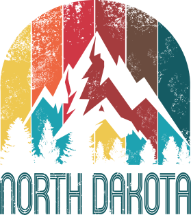 Retro North Dakota Design for Men Women and Kids Magnet