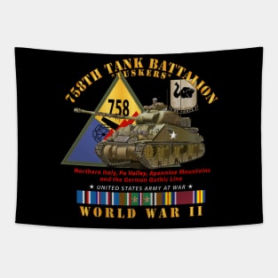 758th Tank Battalion - Tuskers - w Tank w SSI WWII  EU SVC Tapestry