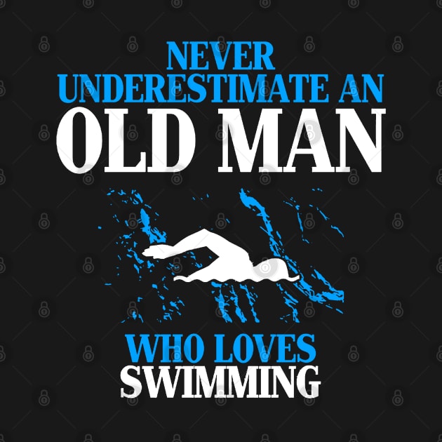 old man who love swimming by luckyboystudio