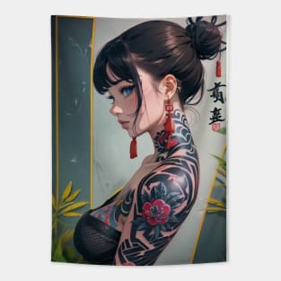 tattoo girl Tapestry