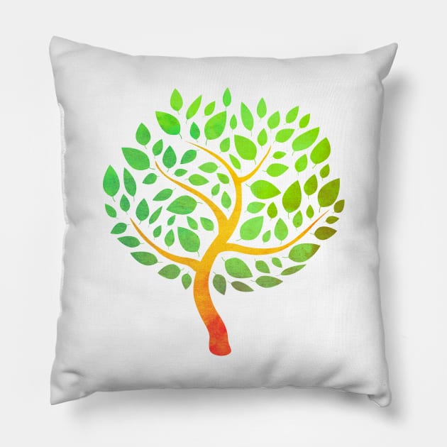 Come On Green Tree Pillow by lolosenese