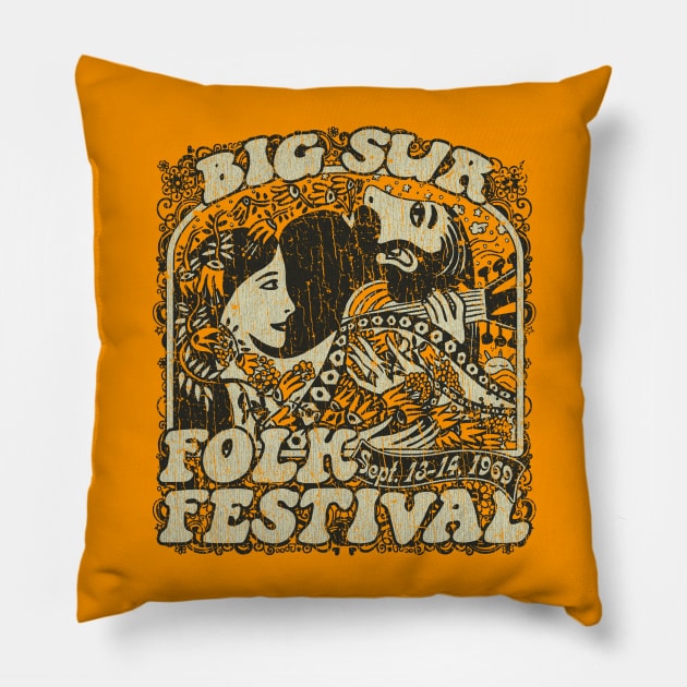 Big Sur Folk Festival 1969 Pillow by JCD666