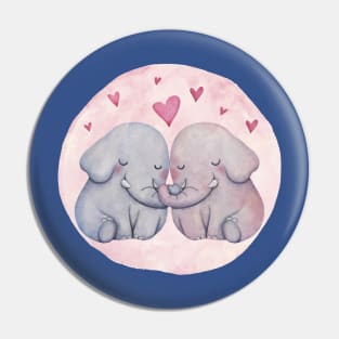 Elephant Couple Pin