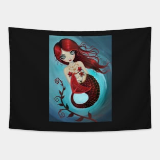 Ruby Big Eye Mermaid by Molly Harrison Tapestry