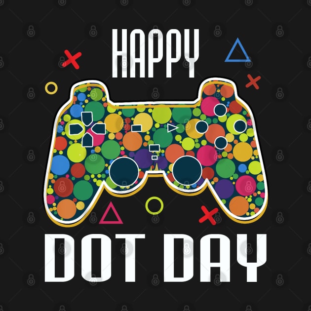 Happy Dot Day Gamers Boy Game Controller Colourful Polka Dot by Rene	Malitzki1a