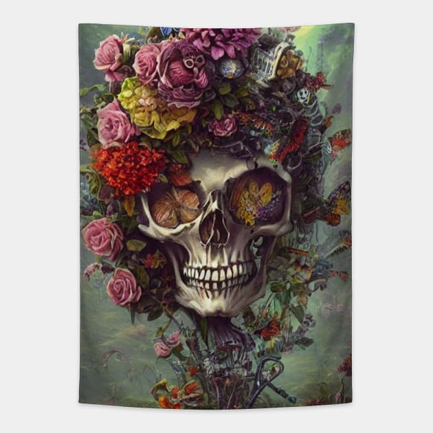 Bones and Botany Tapestry by levelsart