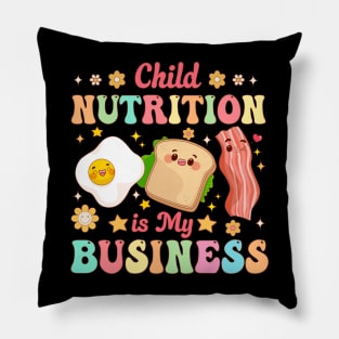 Child Nutrition Is My Business Lunch Lady Cafeteria Groovy Pillow