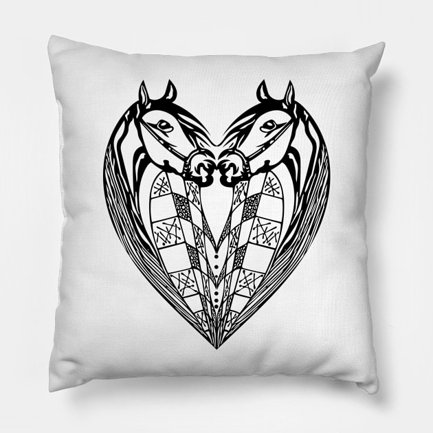 love horse Pillow by Wolf Line Design