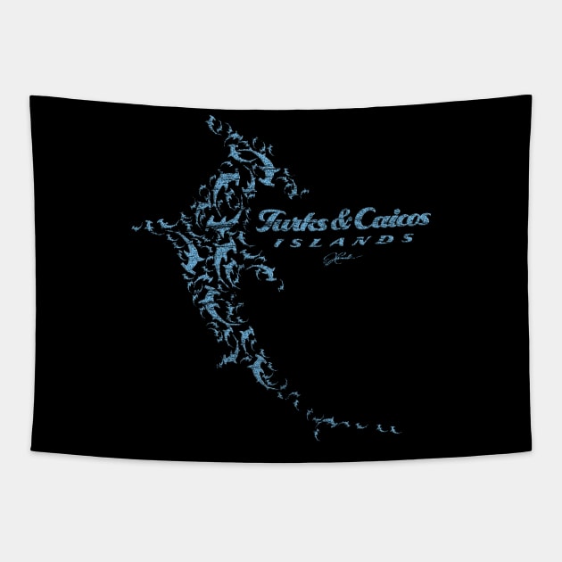 Turks & Caicos Islands Hammerhead Shark School (Distressed) Tapestry by jcombs