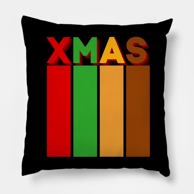 Christmas in Red, Green, Yellow, and Brown: A Warm and Welcoming Holiday Pillow by Tee Trendz