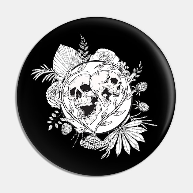 Bones And Botany Black And White Pin by NICHE&NICHE