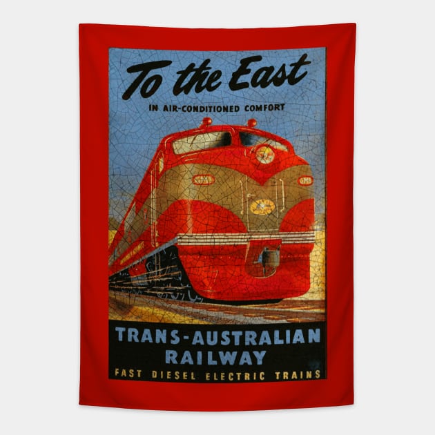 Trans Australia Railroad Tapestry by Midcenturydave