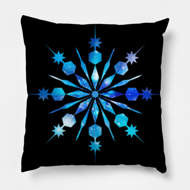 blue snowflake pillow