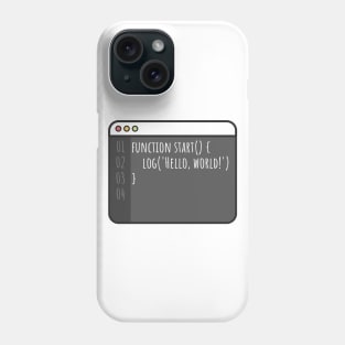 Developer function start hello world Phone Case