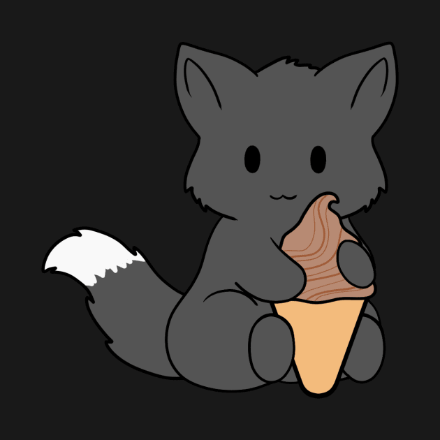 Chocolate Ice Cream Black Fox by BiscuitSnack