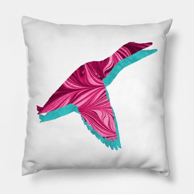 Flying Duck  #2 Pillow by MarbleCloud