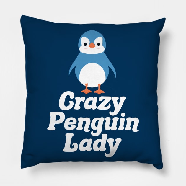 Crazy Penguin Lady Pillow by epiclovedesigns