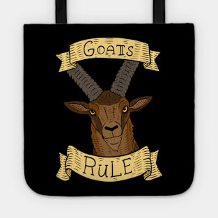 goats rule, ibex illustration. Tote