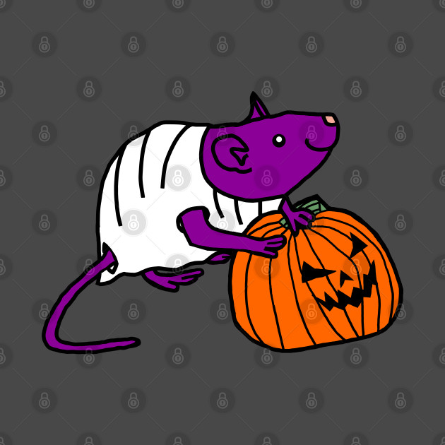 FRONT and BACK Halloween Horror Spooky Rat by ellenhenryart