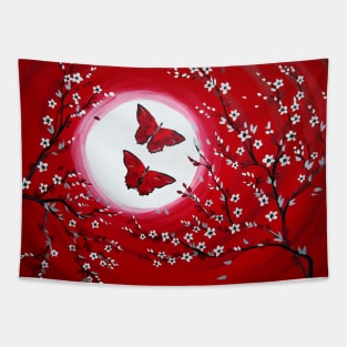 Red Butterflies Tapestry