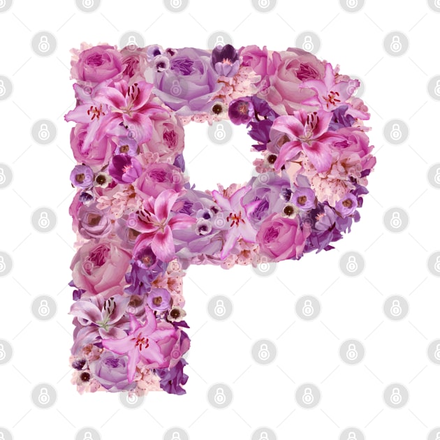 Pink Floral Letter P by HayleyLaurenDesign