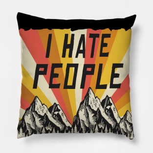 i hate people retroVintaged Pillow