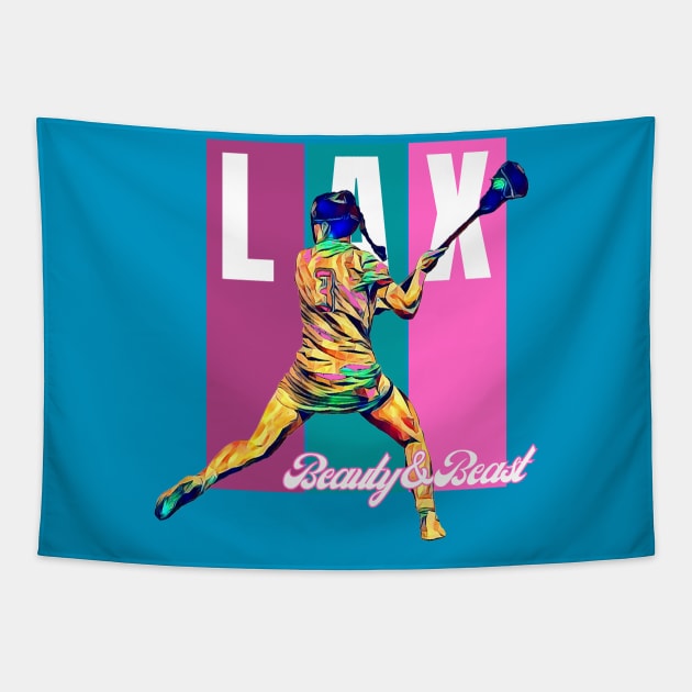 Lacrosse Beauty and Beast, Girls LAX Tapestry by ChristianFaithWear