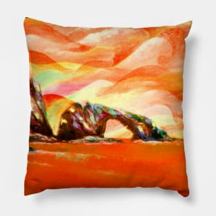 island arch sunset Pillow