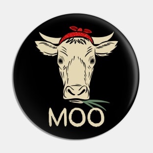 MOO Cute Cow for Cows Lovers Farming Gift Pin