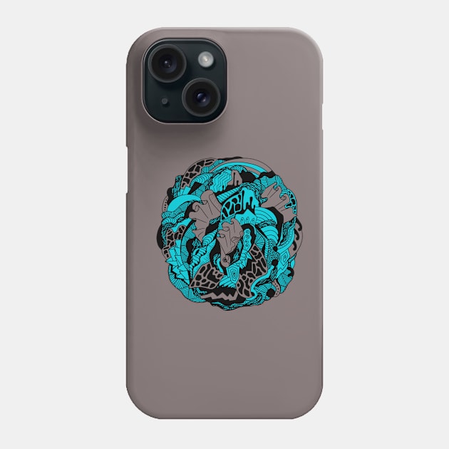 Blue Grey Abstract Wave of Thoughts No 1 Phone Case by kenallouis