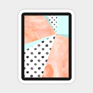 coral sky watercolor dots color block Magnet