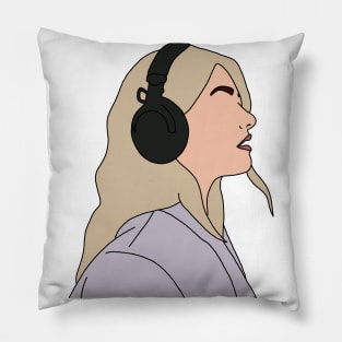 GIRL WITH HEADPHONES Pillow