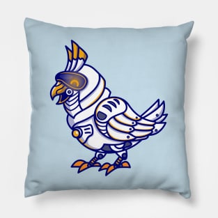 Cute Bird Robot Cartoon Pillow