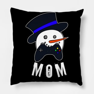 Snowman Face Gamer Mom Pillow
