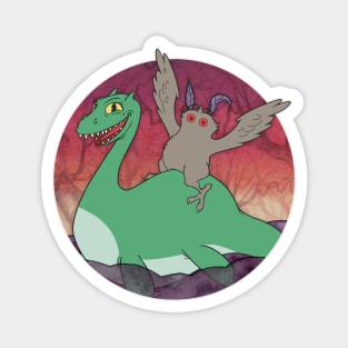 Mothman and Nessie (A Lil' Spooky) Magnet
