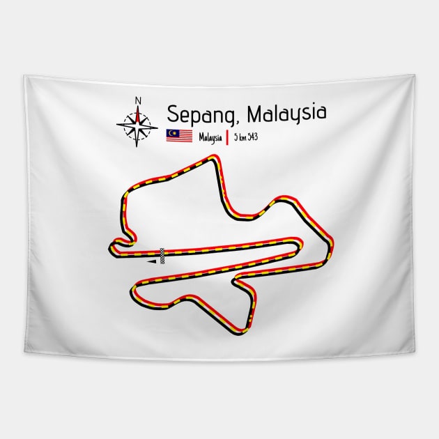 Grand Prix track - Sepang Malaysia Tapestry by Aurealis