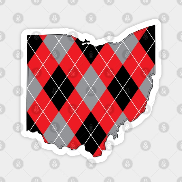 Argyle Ohio (scarlet/gray) Magnet by jayMariah