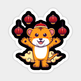 Cute chinese tiger artwork Magnet