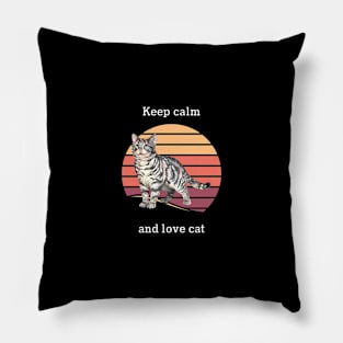 Cat t shirt  - Keep calm and love cat Pillow
