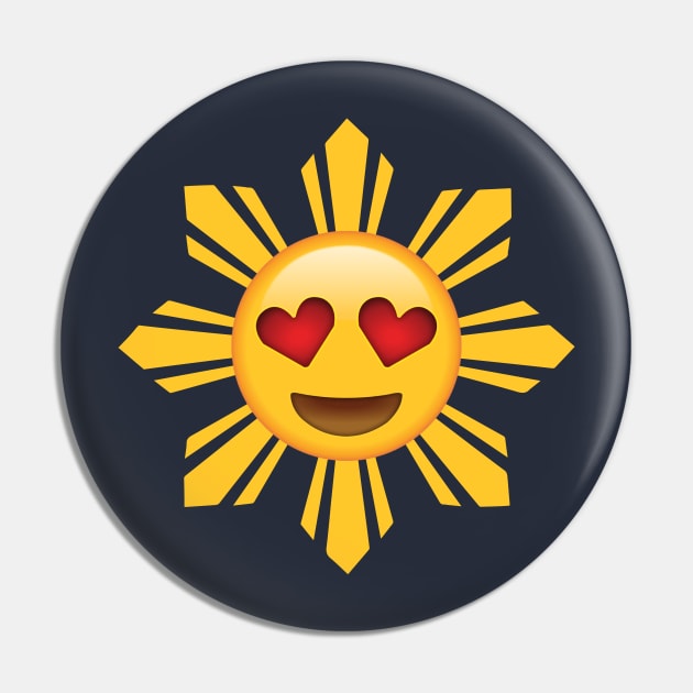 Filipino Sun Heart Eyes Emoji Pin by SkarloCueva