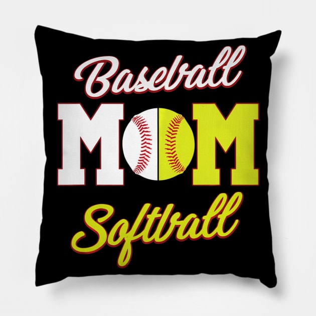 Softball Baseball Mom Pillow by Chicu